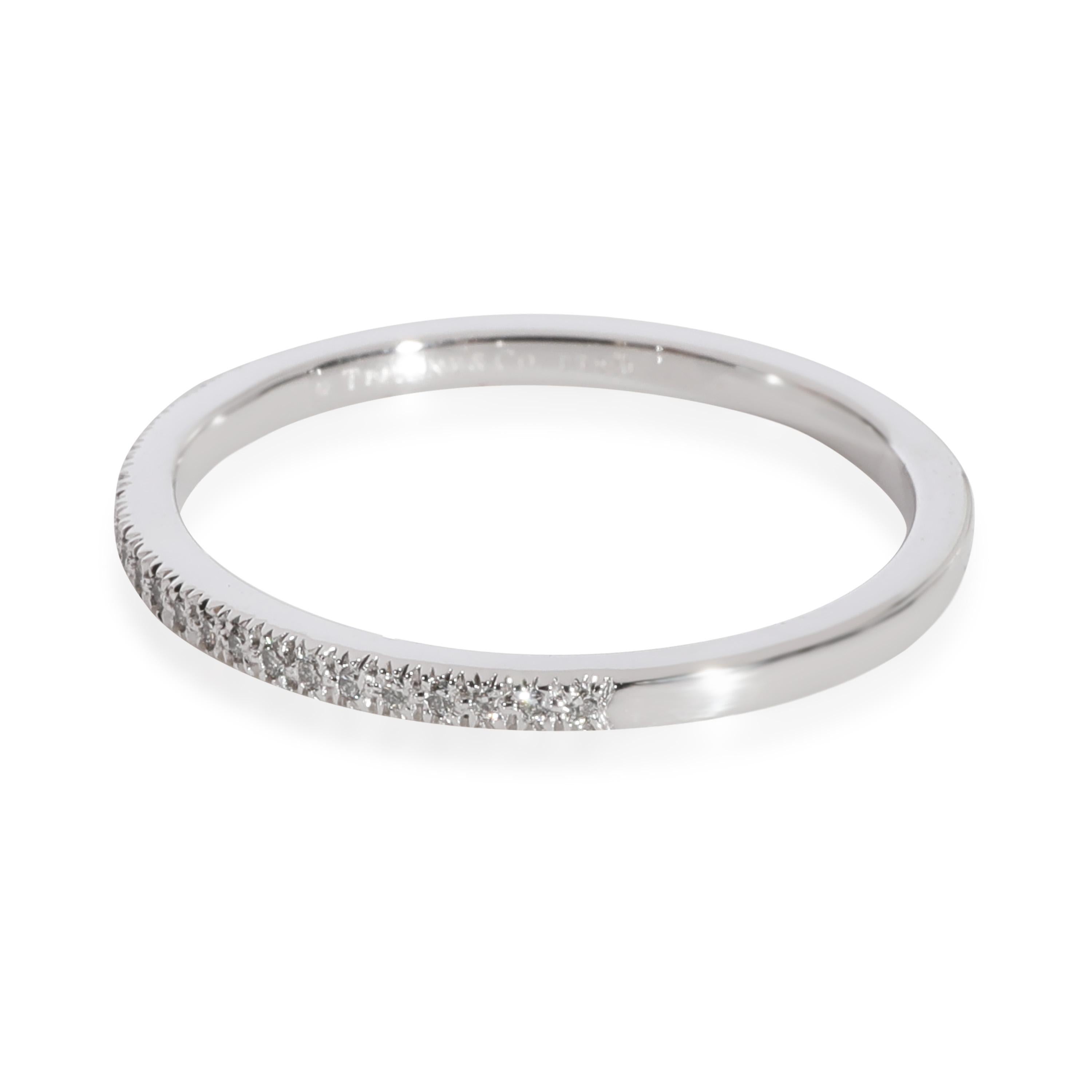 Tiffany & Co. Half Eternity Soleste Diamond Band in Platinum 0.15 Ctw In Excellent Condition In New York, NY