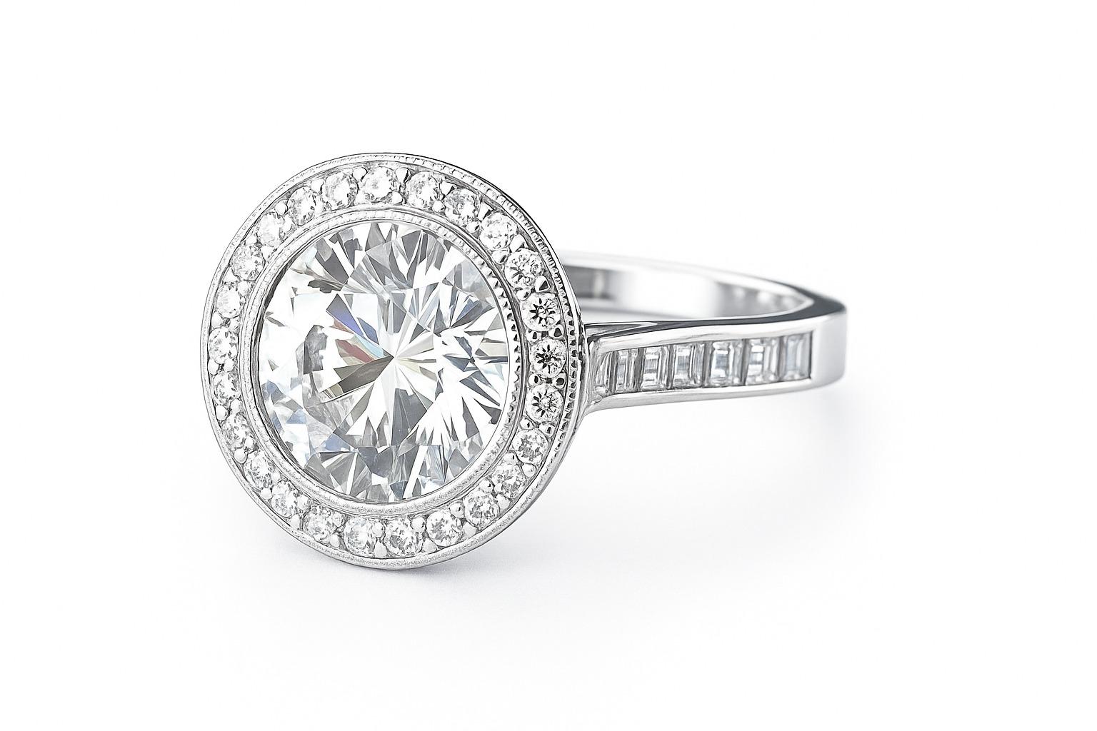 TIFFANY & CO. Halo 2,86 Ct. Anello con diamante In condizioni ottime in vendita a Chicago, IL
