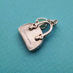 Tiffany & Co. Handbag Charm Pendant Sterling Silver with Blue Enamel Heart