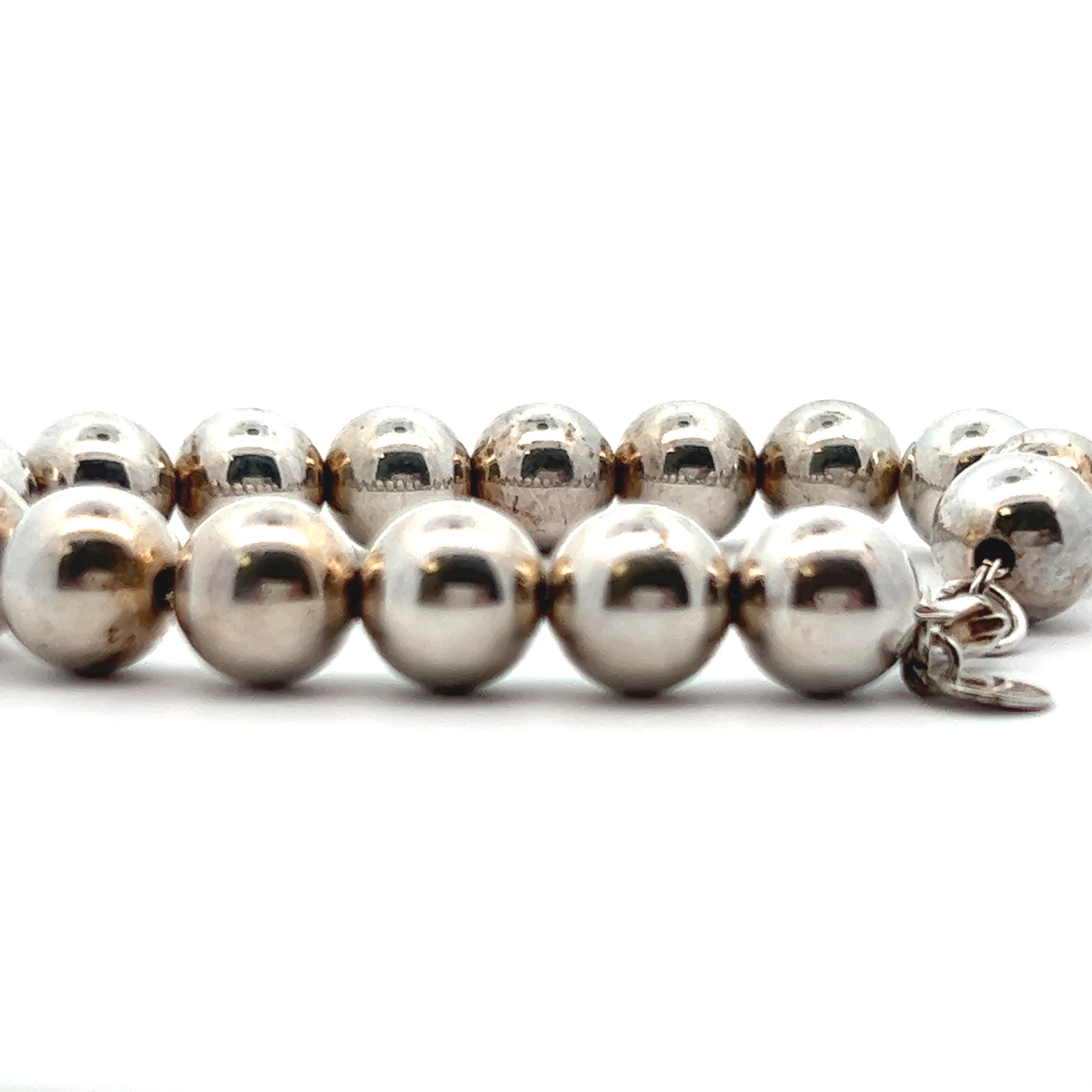 Contemporary Tiffany & Co. Hard Wear 10mm .925 Sterling Silver Ball Bracelet  For Sale