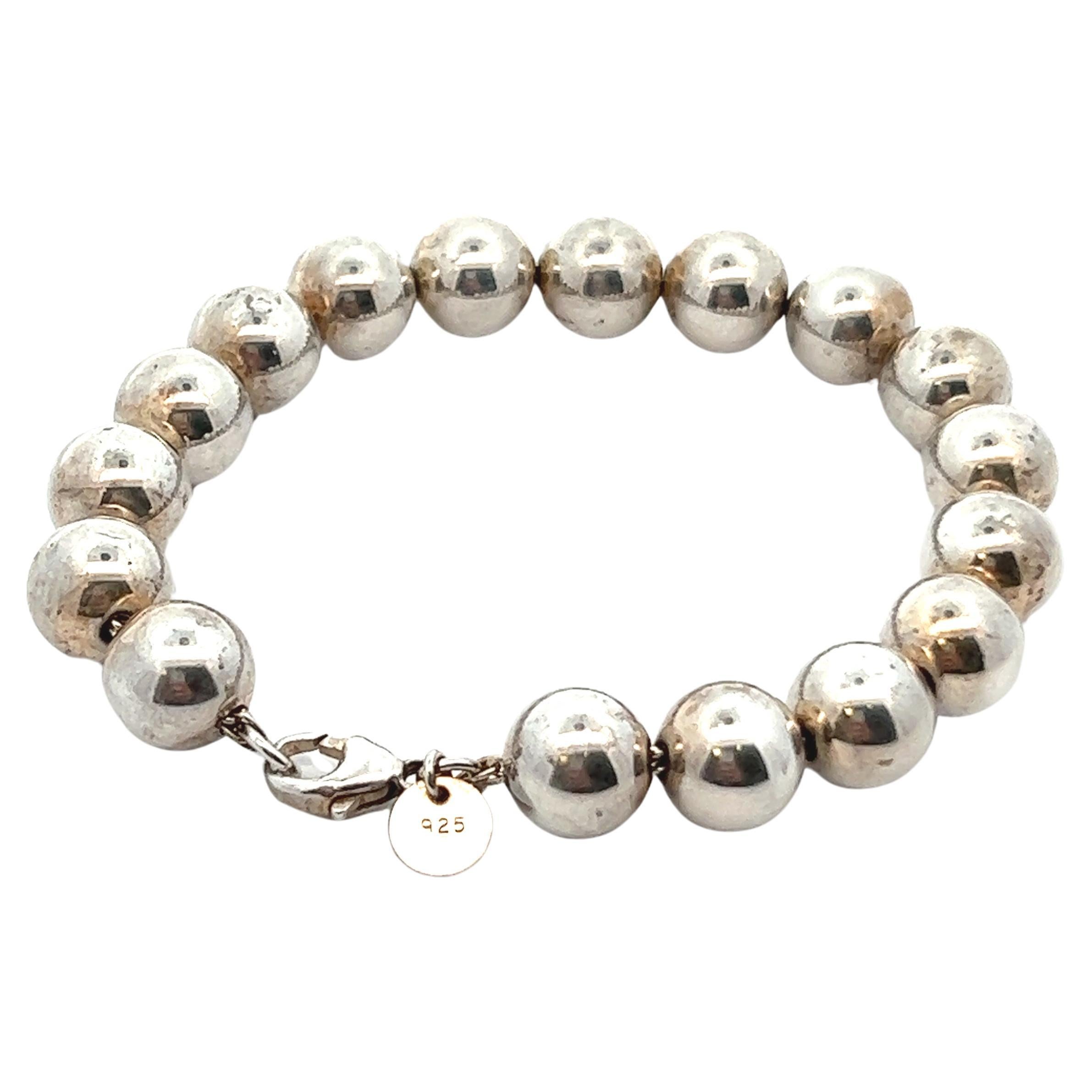 Tiffany & Co. Hard Wear 10mm .925 Sterling Silver Ball Bracelet  For Sale