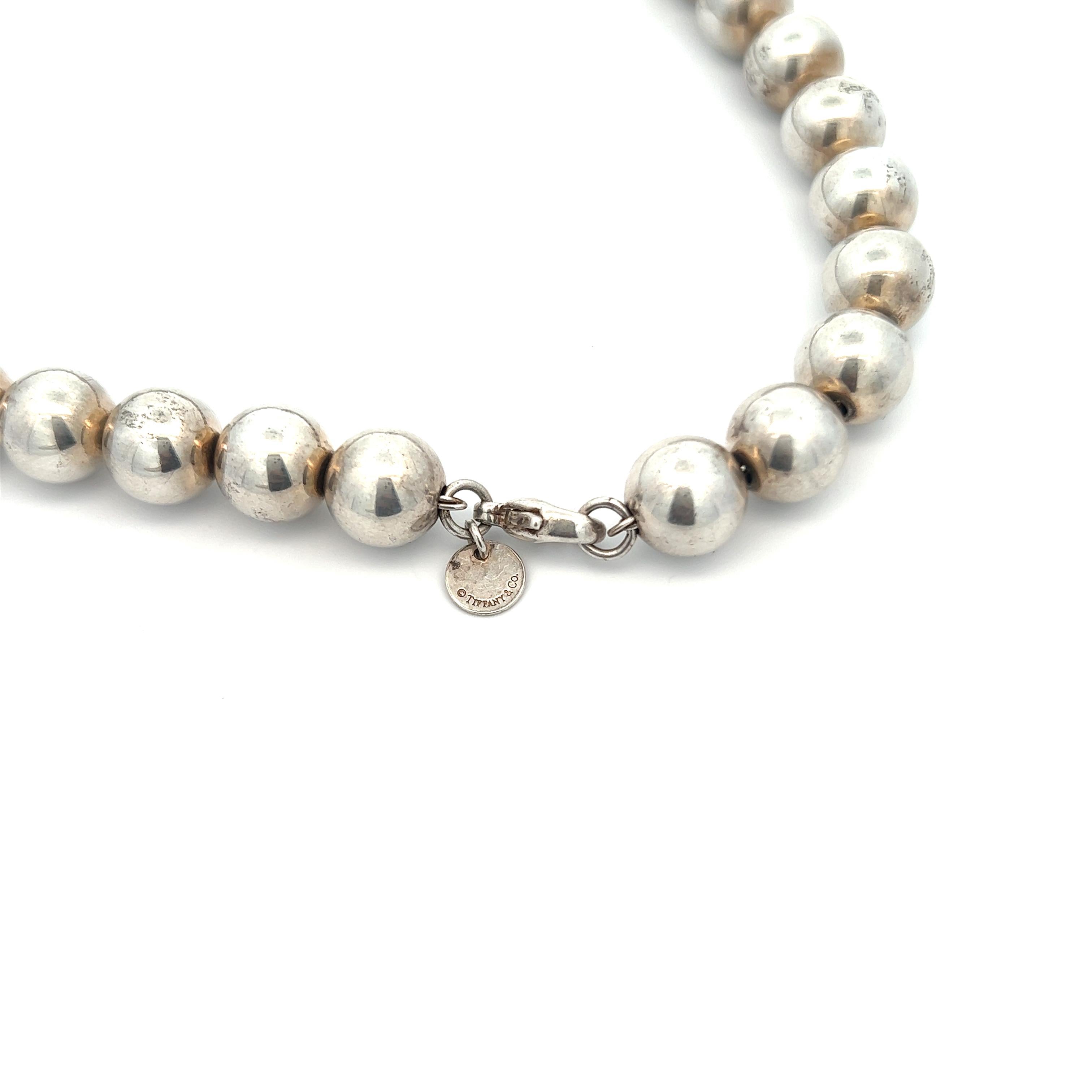 silver ball necklace tiffany