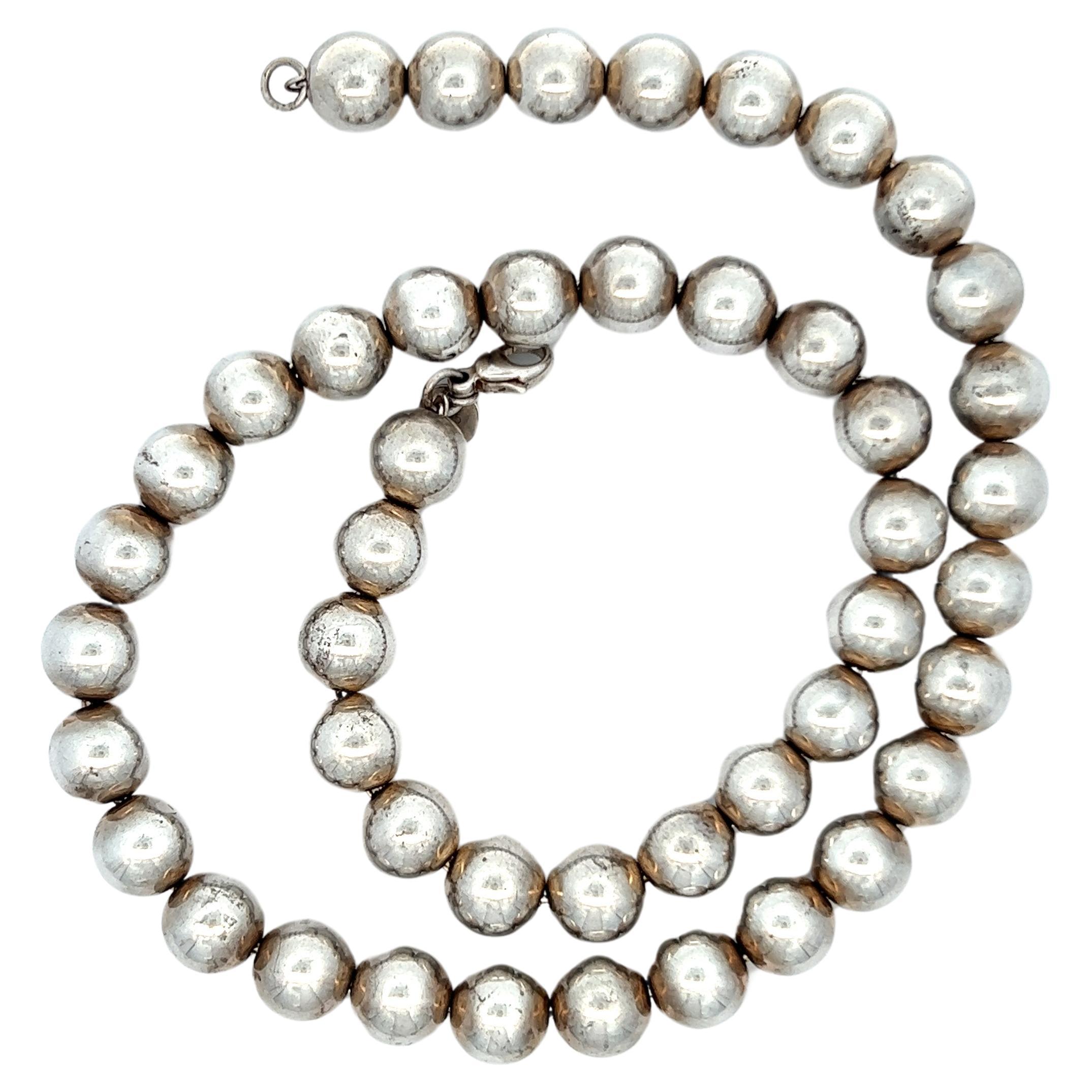 Tiffany & Co. Collier boule en argent sterling 10 mm .925 à porter dur  en vente