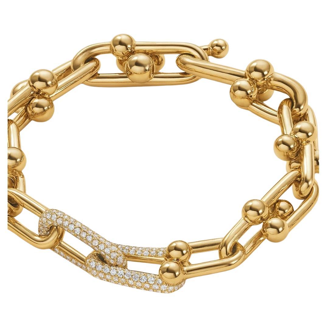 Tiffany & Co. Hard Wear Medium Bracelet à maillons en or jaune 18K avec diamants