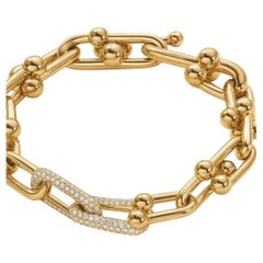 Tiffany & Co. Hard Wear Medium Bracelet à maillons en or jaune 18K avec diamants