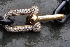 Tiffany & Co. Bracciale Hardwear in oro rosa 18 carati con diamanti e titanio nero, limitato