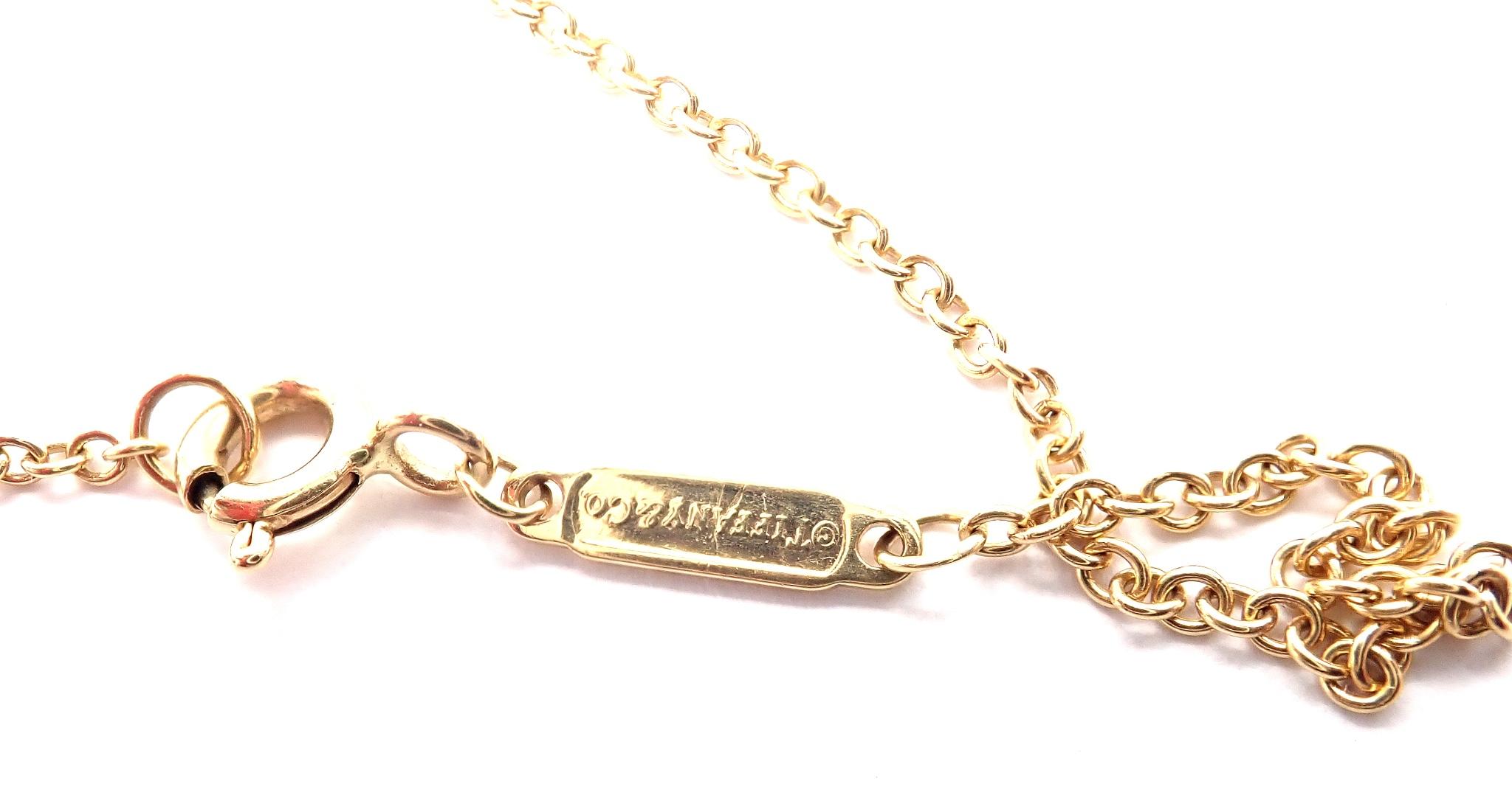 Tiffany & Co Hardware Diamond Ball Yellow Gold Pendant Necklace For Sale 3