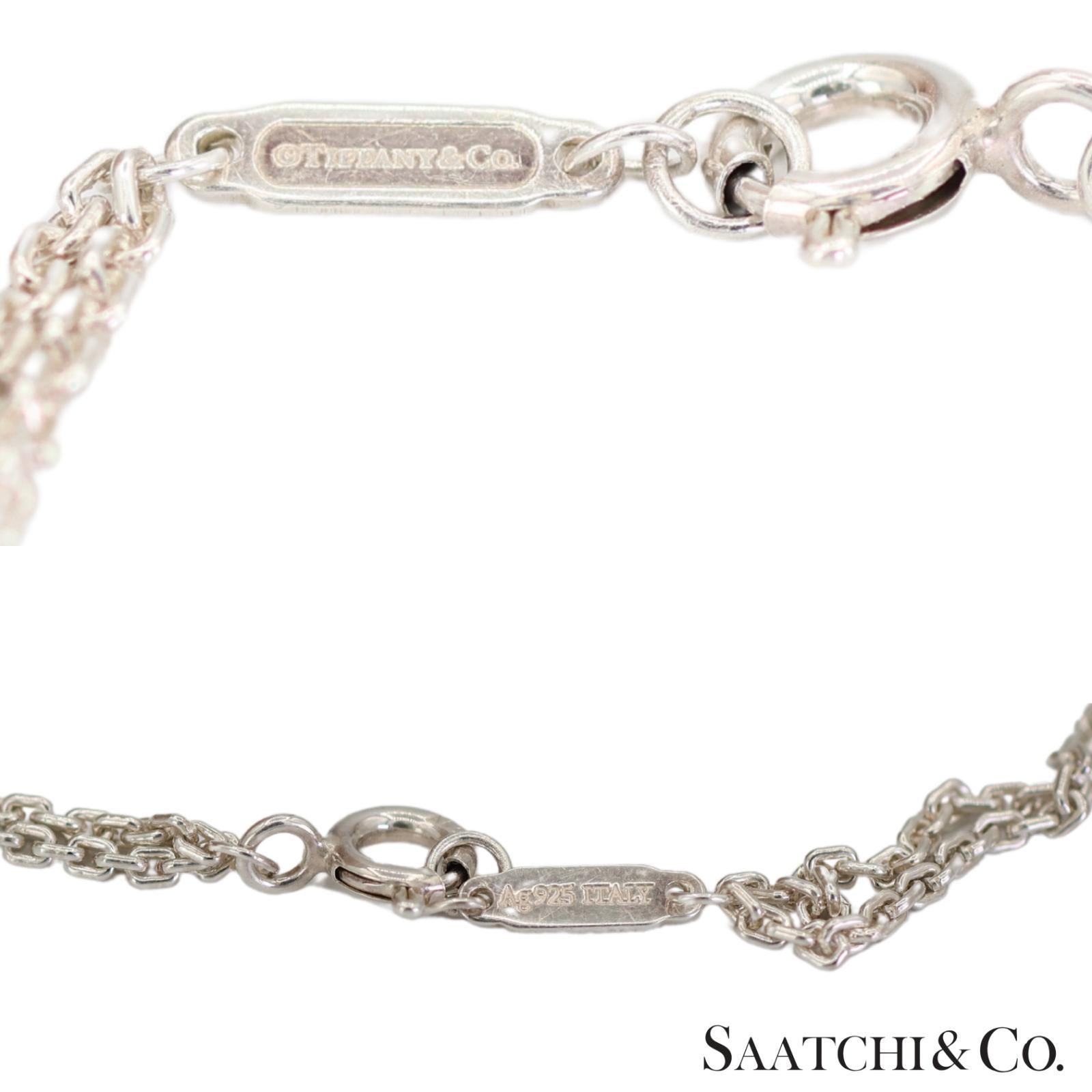 Tiffany & Co. Hardware Collana con ciondolo a doppio anello in argento sterling in vendita 1