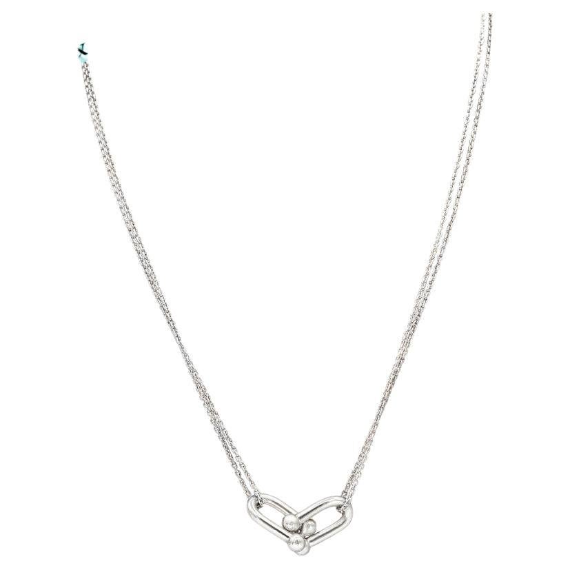Tiffany & Co. Hardware Collana con ciondolo a doppio anello in argento sterling