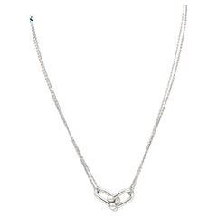Tiffany & Co. Hardware Collana con ciondolo a doppio anello in argento sterling