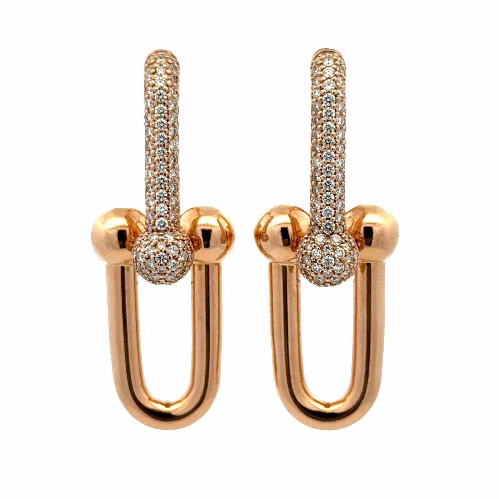 Tiffany & Co. Hardware Orecchini a goccia con diamante a maglie larghe in oro giallo 18 carati in vendita 4