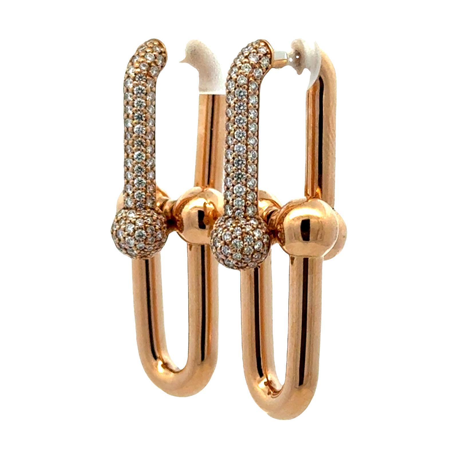 Donna Tiffany & Co. Hardware Orecchini a goccia con diamante a maglie larghe in oro giallo 18 carati in vendita
