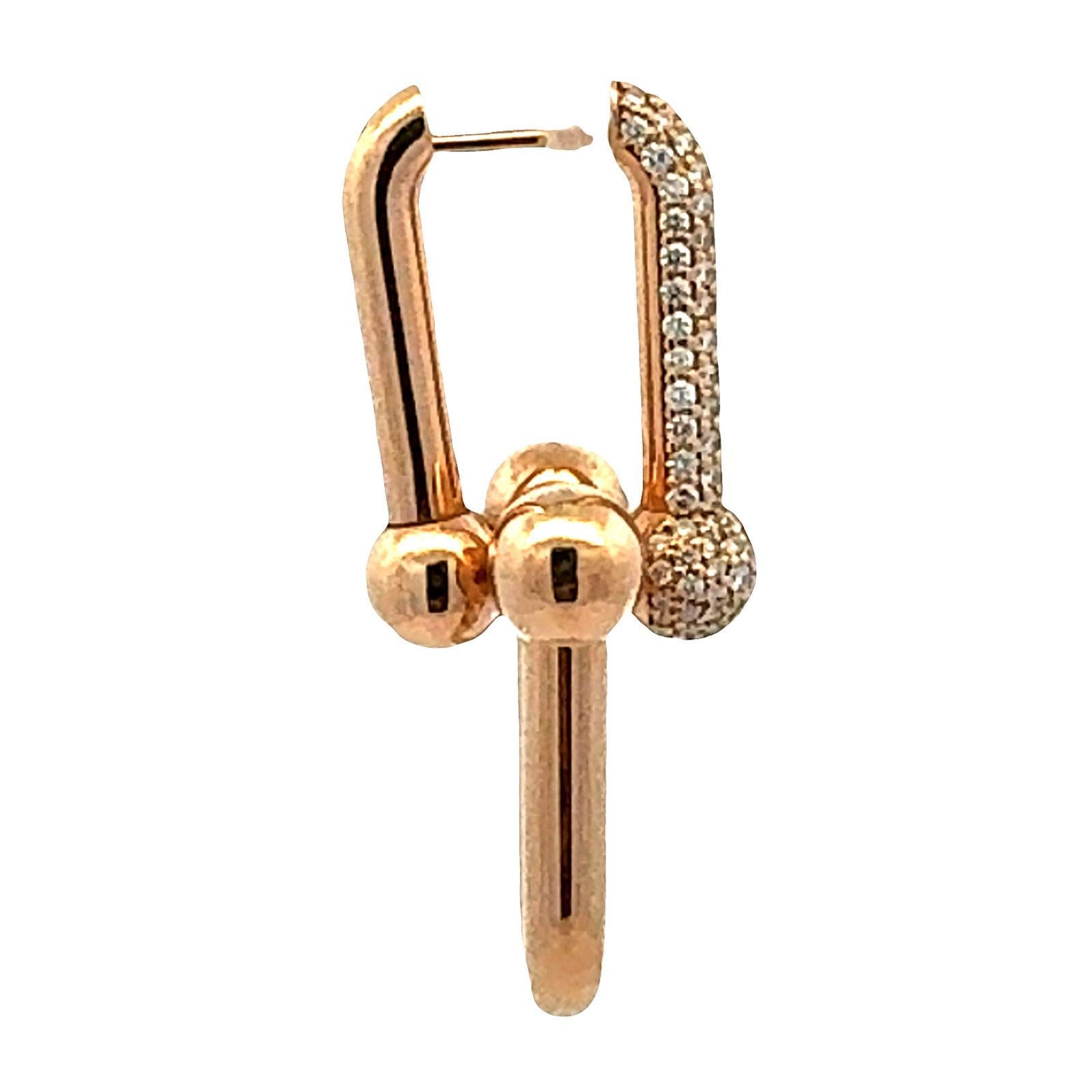 Tiffany & Co. Hardware Orecchini a goccia con diamante a maglie larghe in oro giallo 18 carati in vendita 2