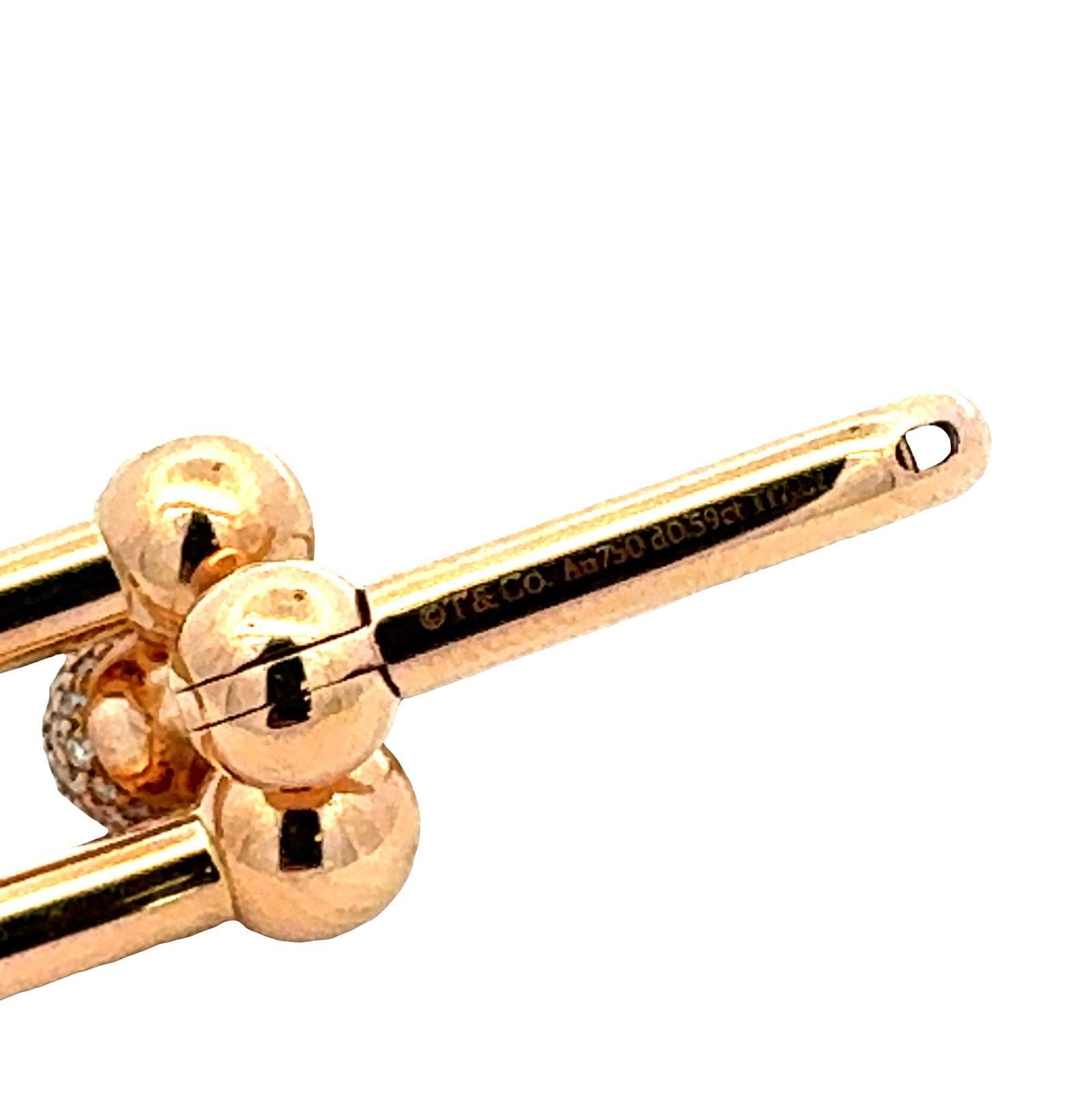 Tiffany & Co. Hardware Orecchini a goccia con diamante a maglie larghe in oro giallo 18 carati in vendita 3