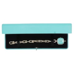 Tiffany & Co. HardWare Link Sterling Silber Stahl Naturdiamant Uhrenarmband