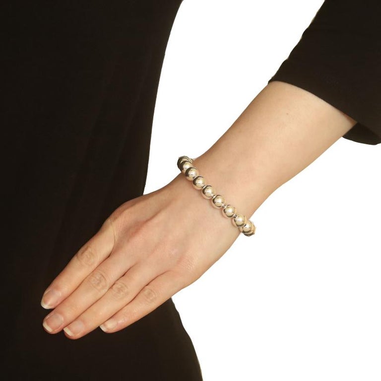 Bracciale con palline da 4 mm in argento sterling 925, classico, gioielli da uomo e da donna - Italia