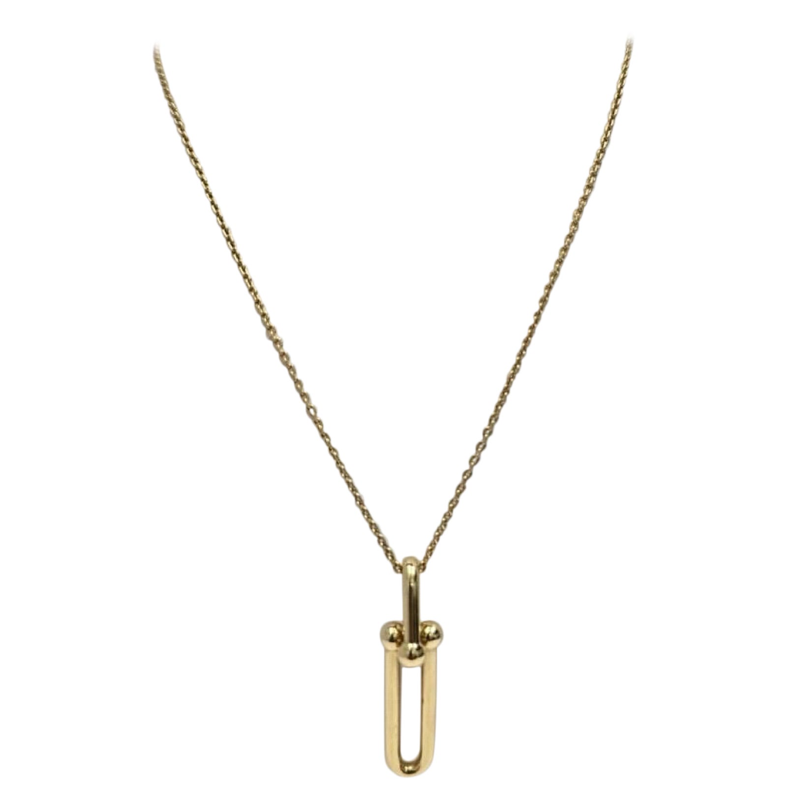Tiffany 
Co. HardWear 18K Gold Elongated Link Pendant Necklace For Sale