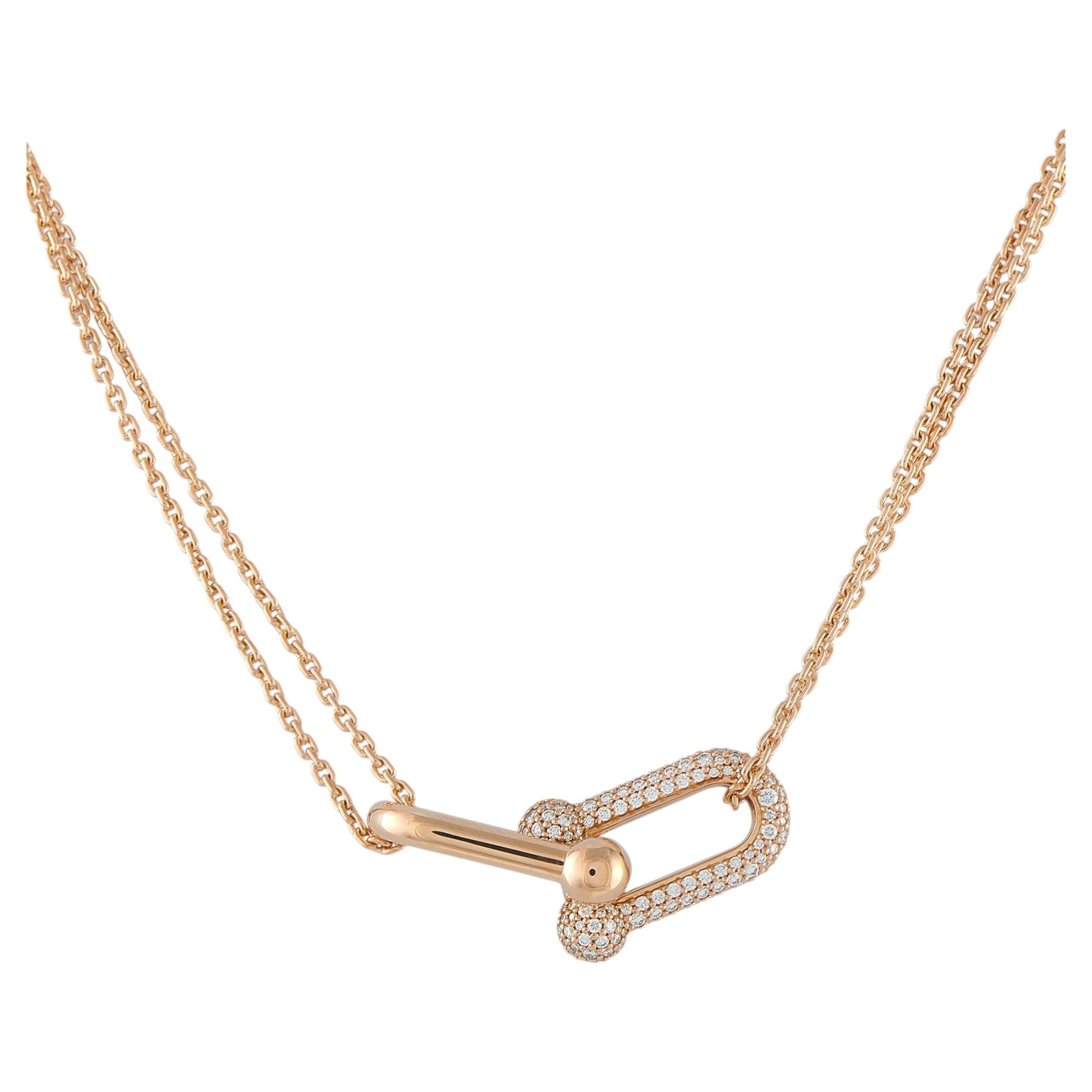 Tiffany & Co. HardWear Collar de Doble Eslabón con Diamantes de 0,79 ct en Oro Rosa de 18 quilates