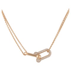 Tiffany & Co. HardWear 18K Rose Gold 0.79ct Diamond Double Link Necklace