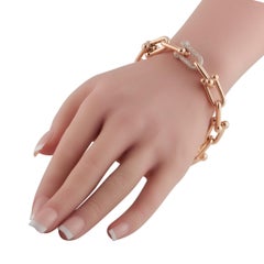Tiffany & Co. HardWear 18K Rose Gold 1.70ct Diamond Link Bracelet Size Large