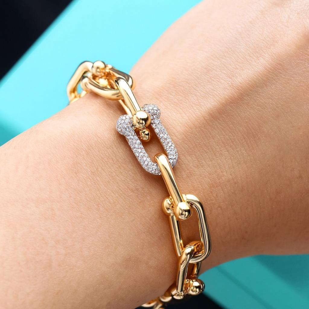 Tiffany & Co. HardWear Pulsera de cadena de diamantes de oro rosa de 18 quilates Contemporáneo en venta