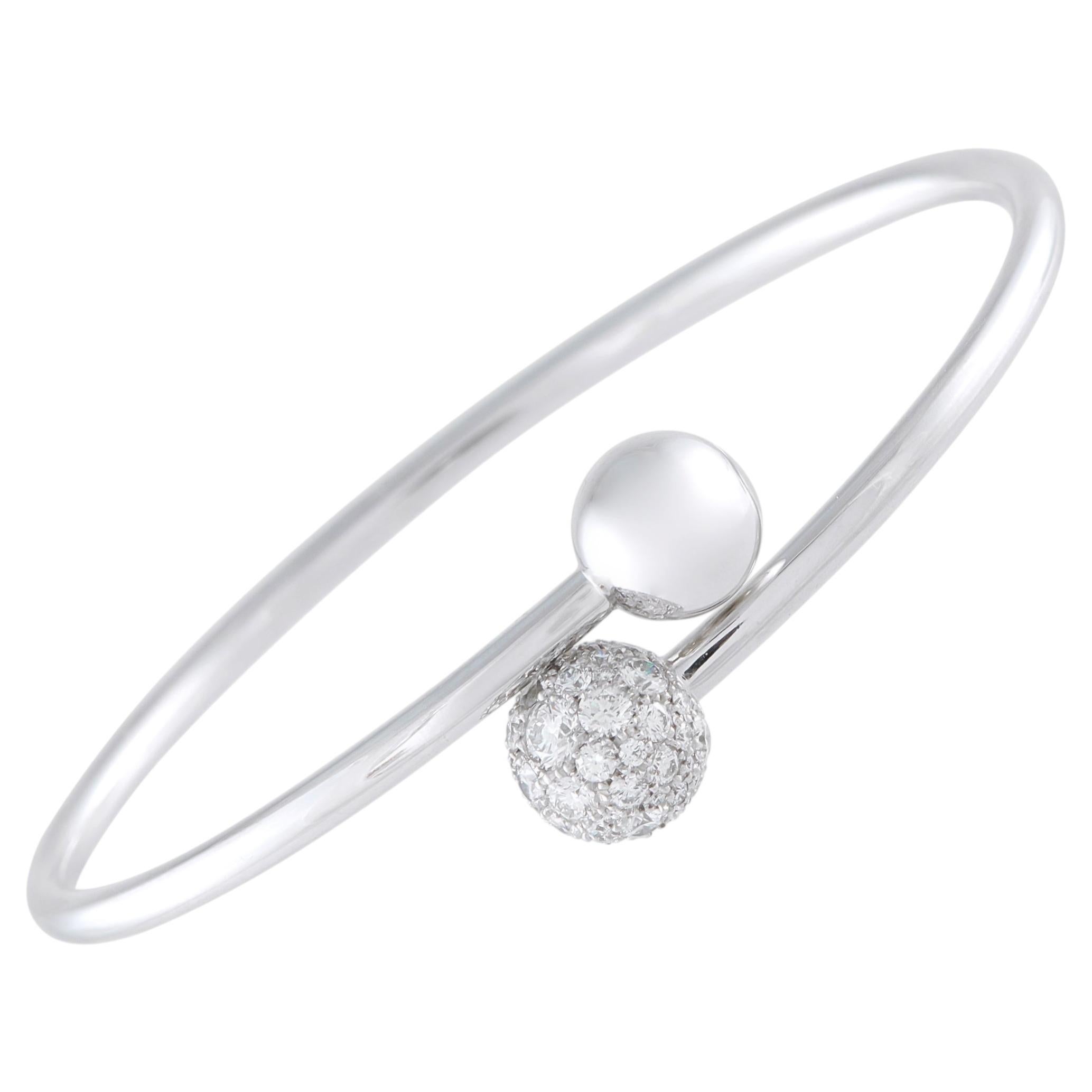 Tiffany & Co. HardWear Brazalete de oro blanco de 18 quilates con diamantes de 0,73 ct TI04-040626