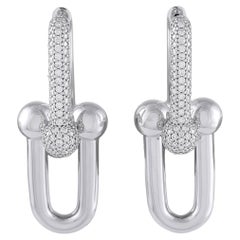 Tiffany & Co. Pendientes HardWear de oro blanco de 18 quilates con diamantes de 1,18 quilates TI15-060326