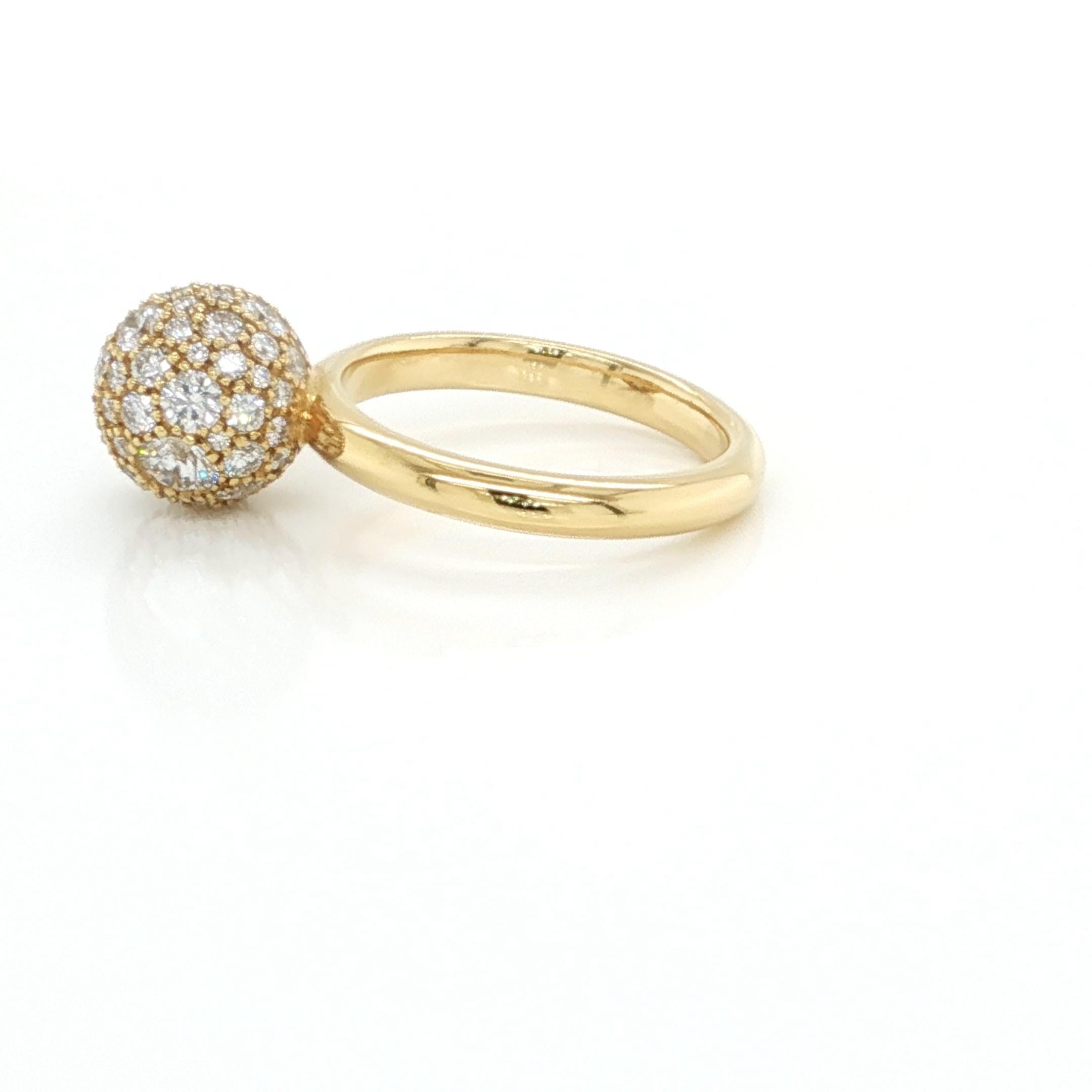Tiffany & Co. HardWear Bague en or jaune 18k diamant 8mm Ball and Ball Taille 4 Excellent état - En vente à Boca Raton, FL