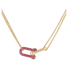 Tiffany & Co. HardWear 18K Yellow Gold Ruby Large Link Necklace TI10-042926