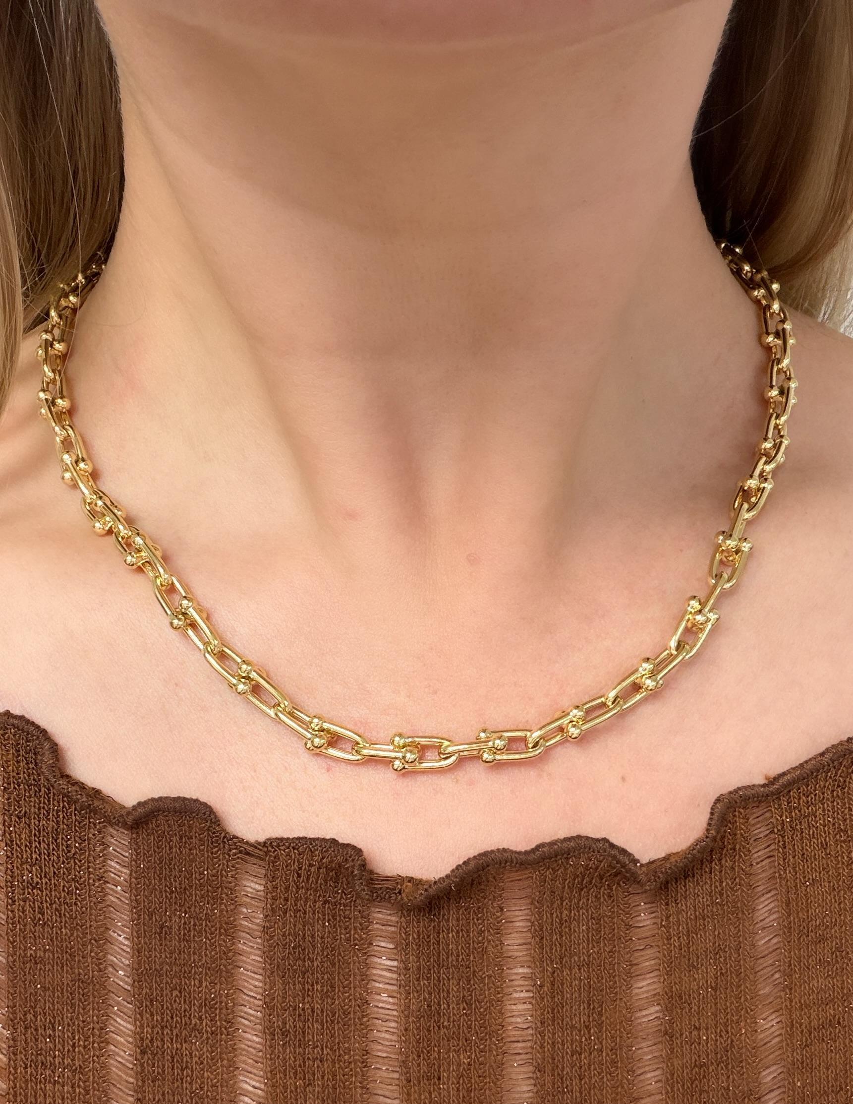 Tiffany and Co. Hardwear 18K Yellow Gold Small Link Necklace at 1stDibs