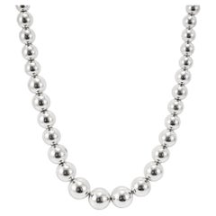 Tiffany & Co. Hardwear 925 Sterling Silver Graduated Ball Beads Chain Necklace