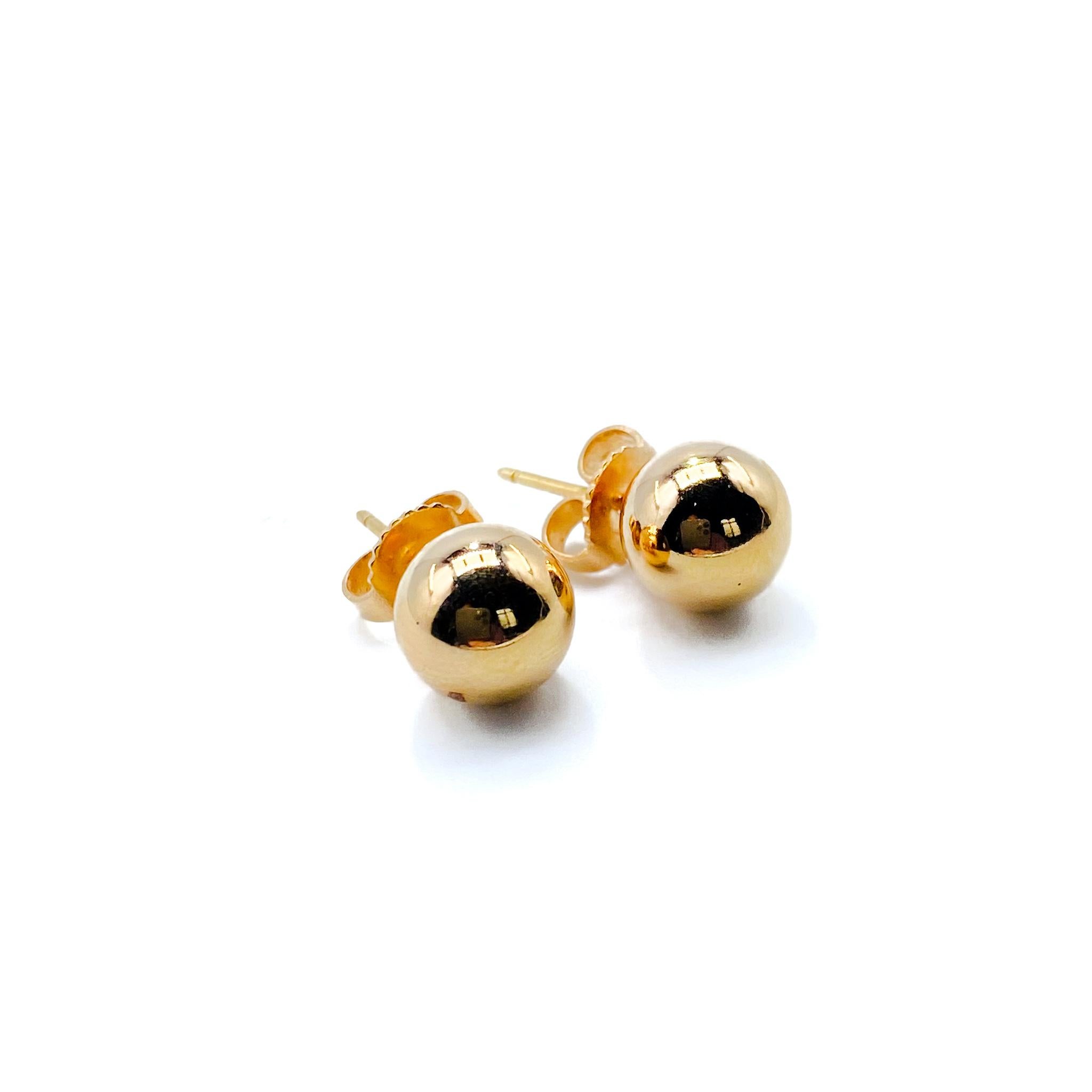 Tiffany & Co HardWear Ball 18 Carat Gold Stud Earrings In Excellent Condition In London, GB