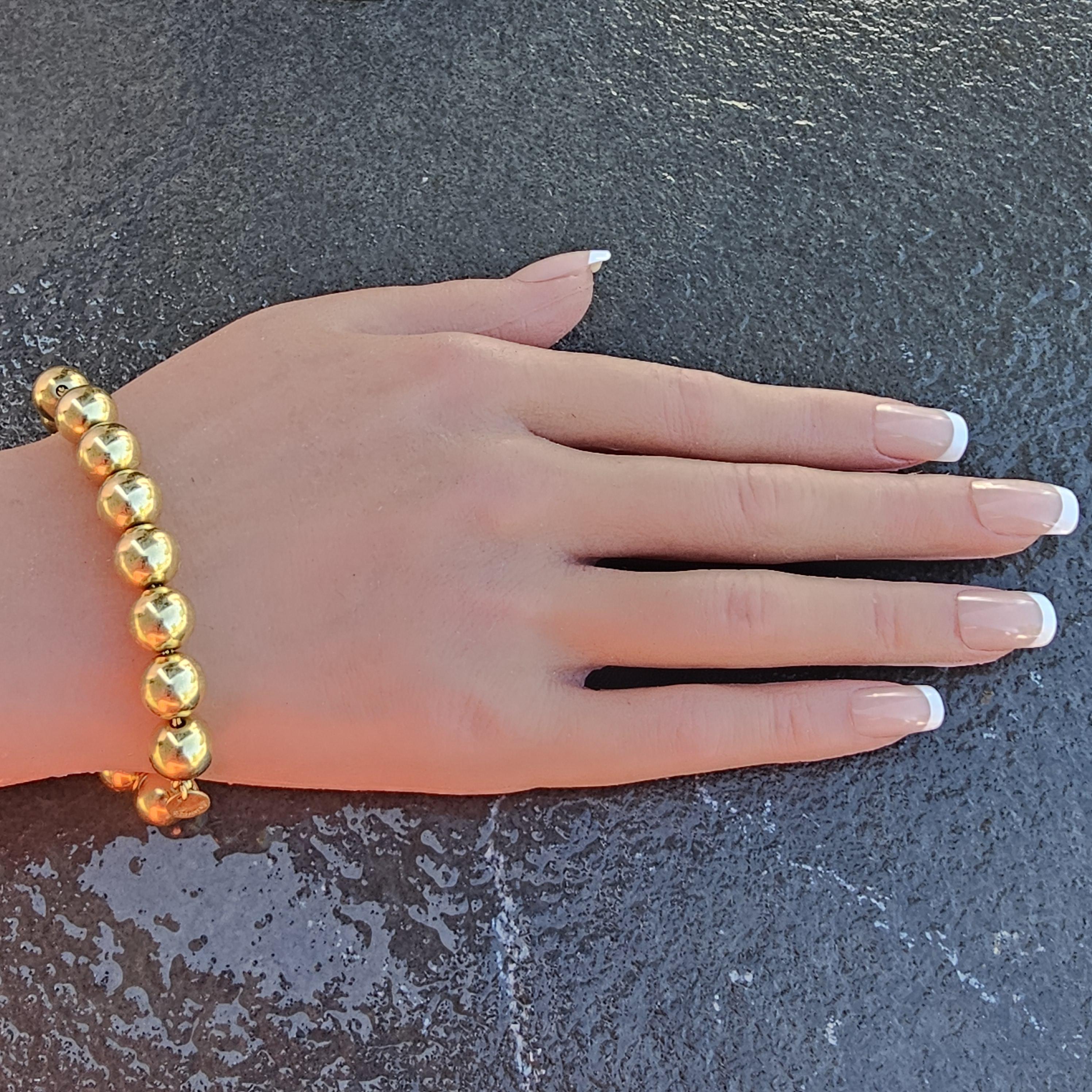 Tiffany & Co. Bracelet boule Hardwear 10 mm en or jaune 18 carats boîte 7,5
