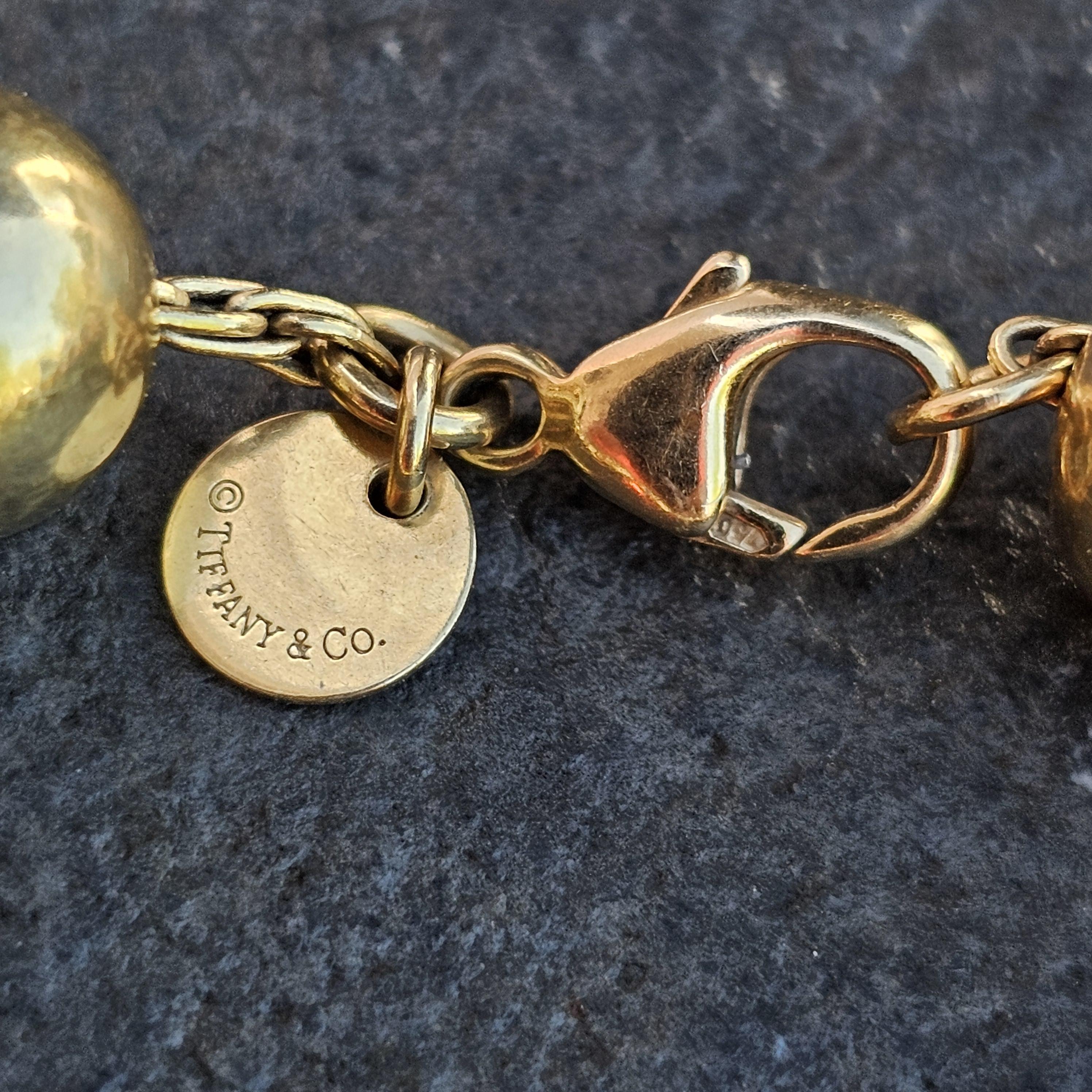 Tiffany & Co. Bracelet boule Hardwear 10 mm en or jaune 18 carats boîte 7,5