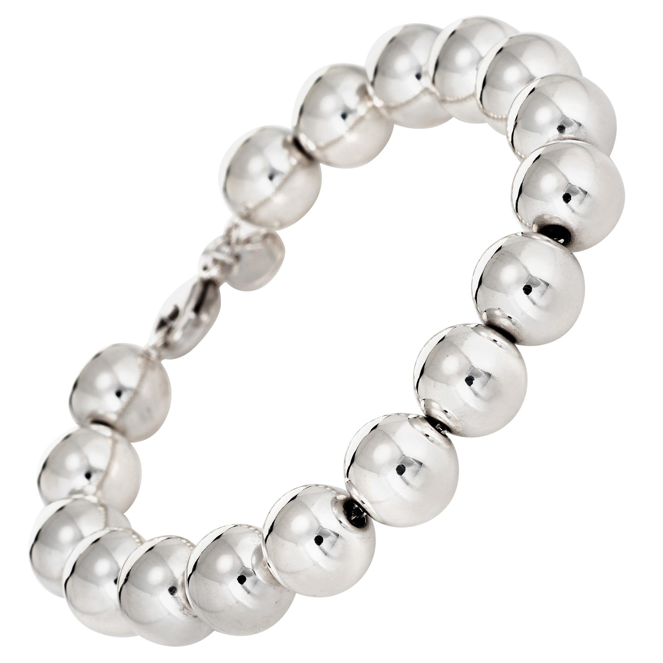 Tiffany & Co. Hardwear Ball Bracelet Sterling Silver Bead Estate Fine Jewelry