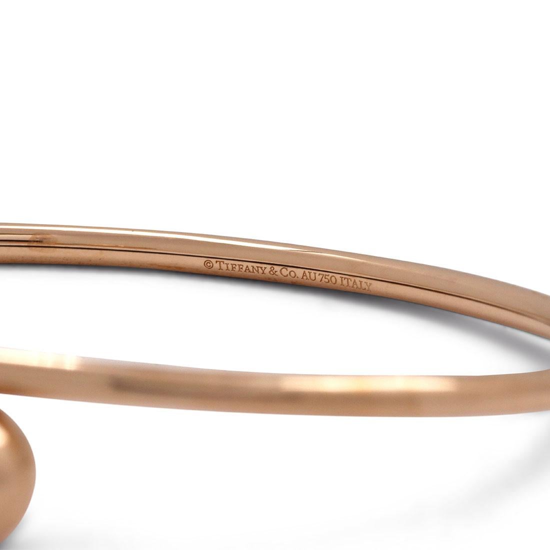 Tiffany & Co. Hardwear Ball Bypass Rose Gold Bracelet In Excellent Condition In New York, NY