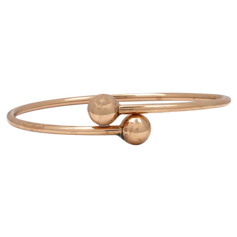 Tiffany and Hardwear Ball Bypass Rose Gold Bracelet at 1stDibs