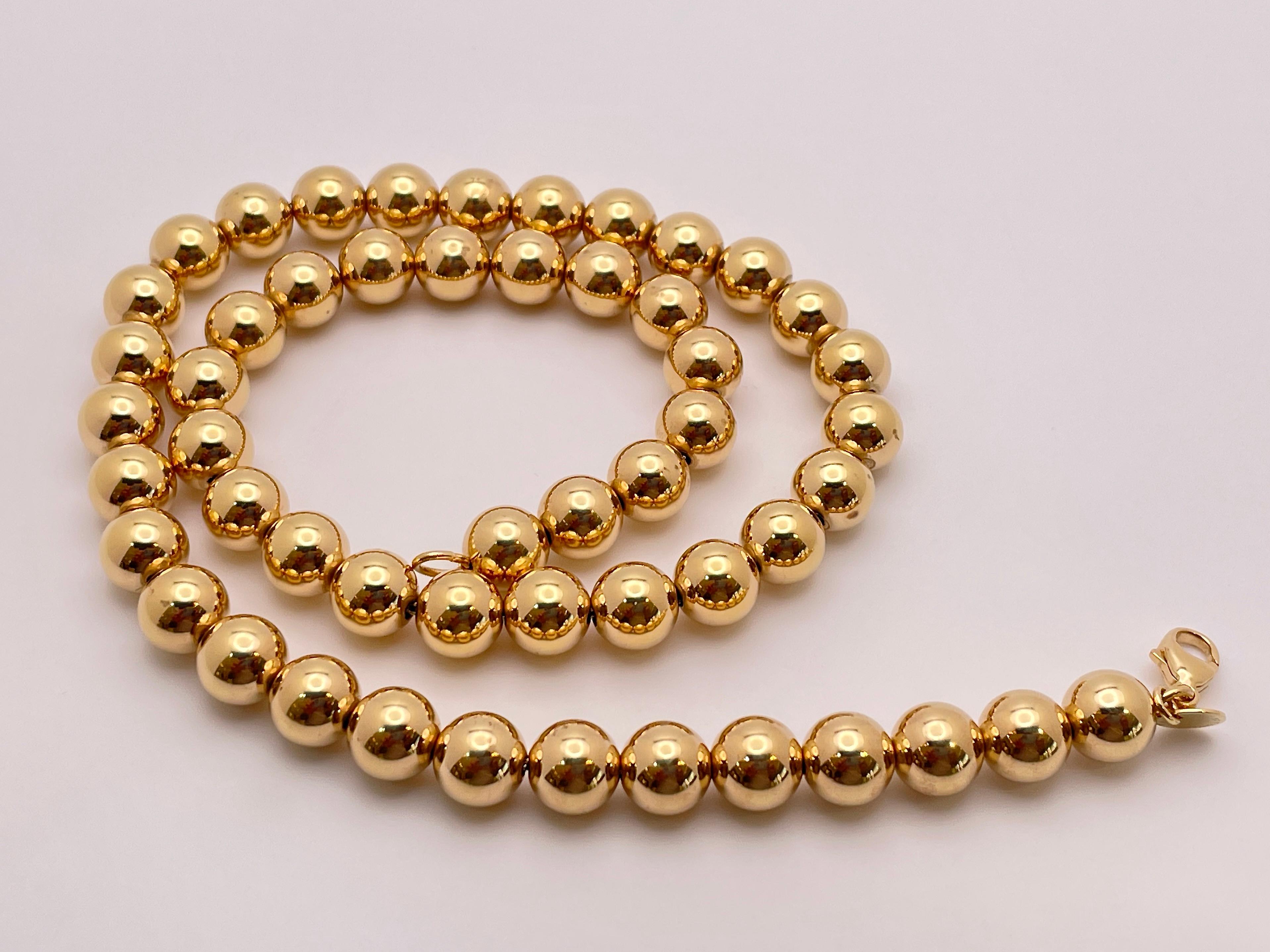 Tiffany & Co. HardWear Ball Necklace 14K Yellow Gold For Sale 4