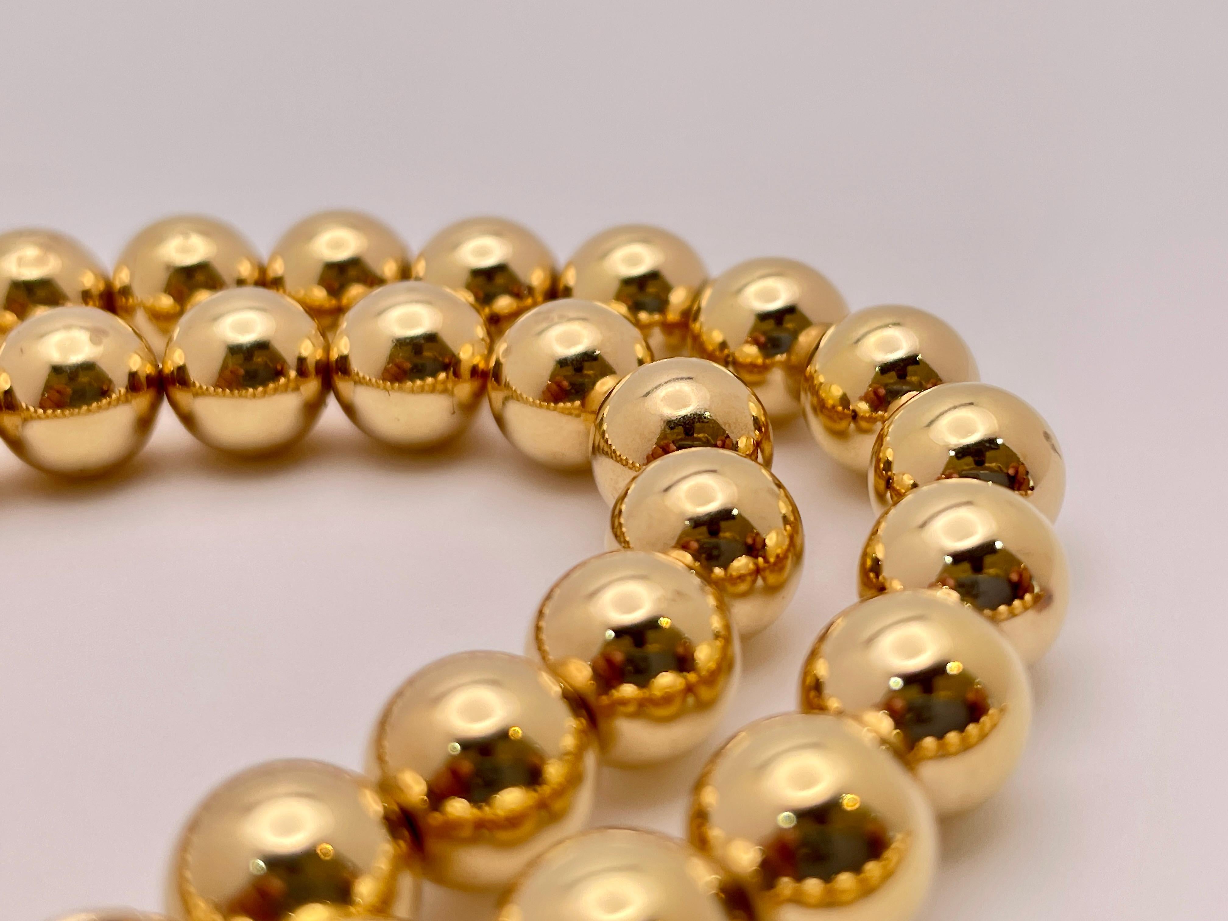 Tiffany & Co. HardWear Ball Necklace 14K Yellow Gold For Sale 5