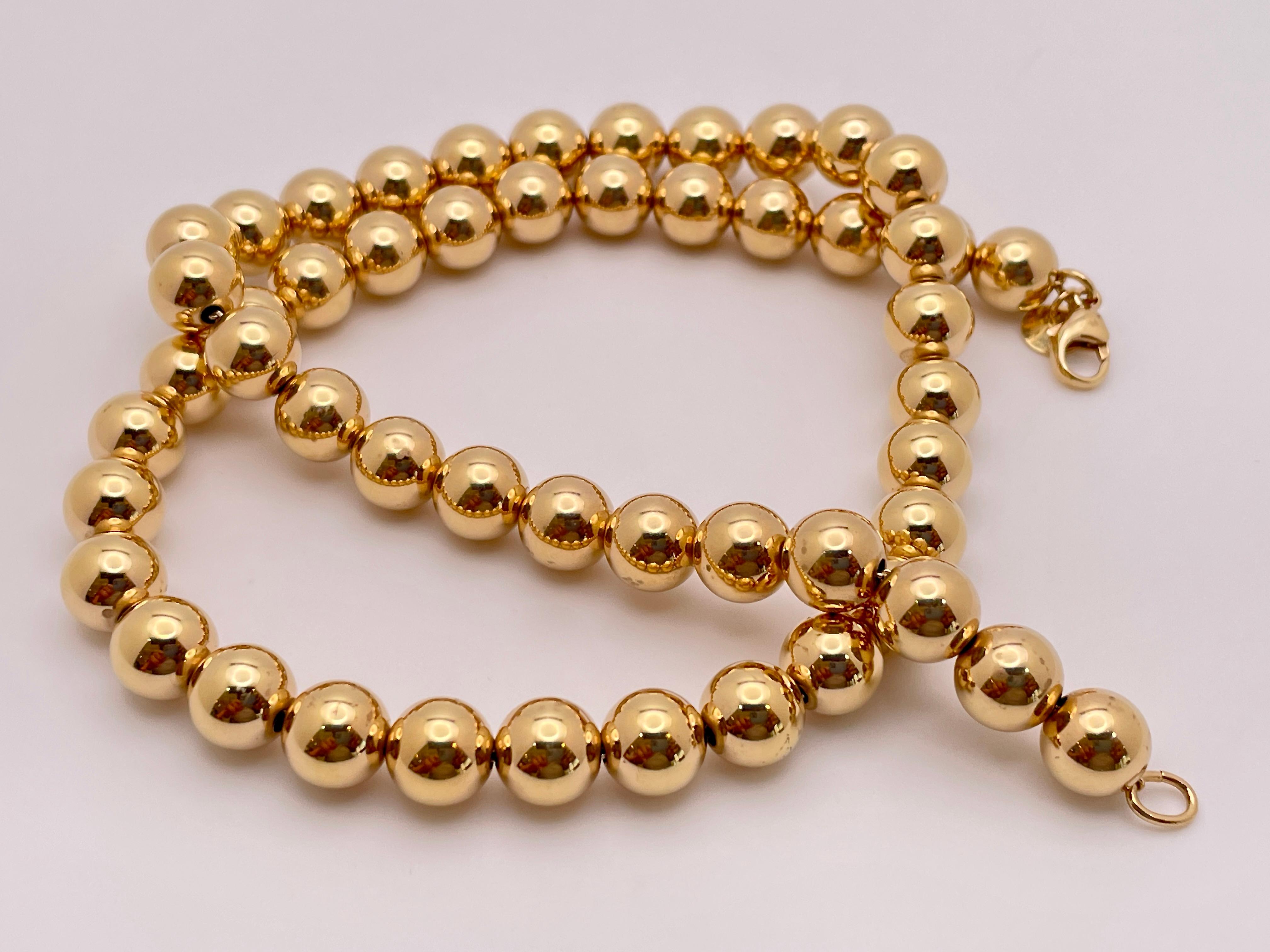 Tiffany & Co. HardWear Ball Necklace 14K Yellow Gold For Sale 6