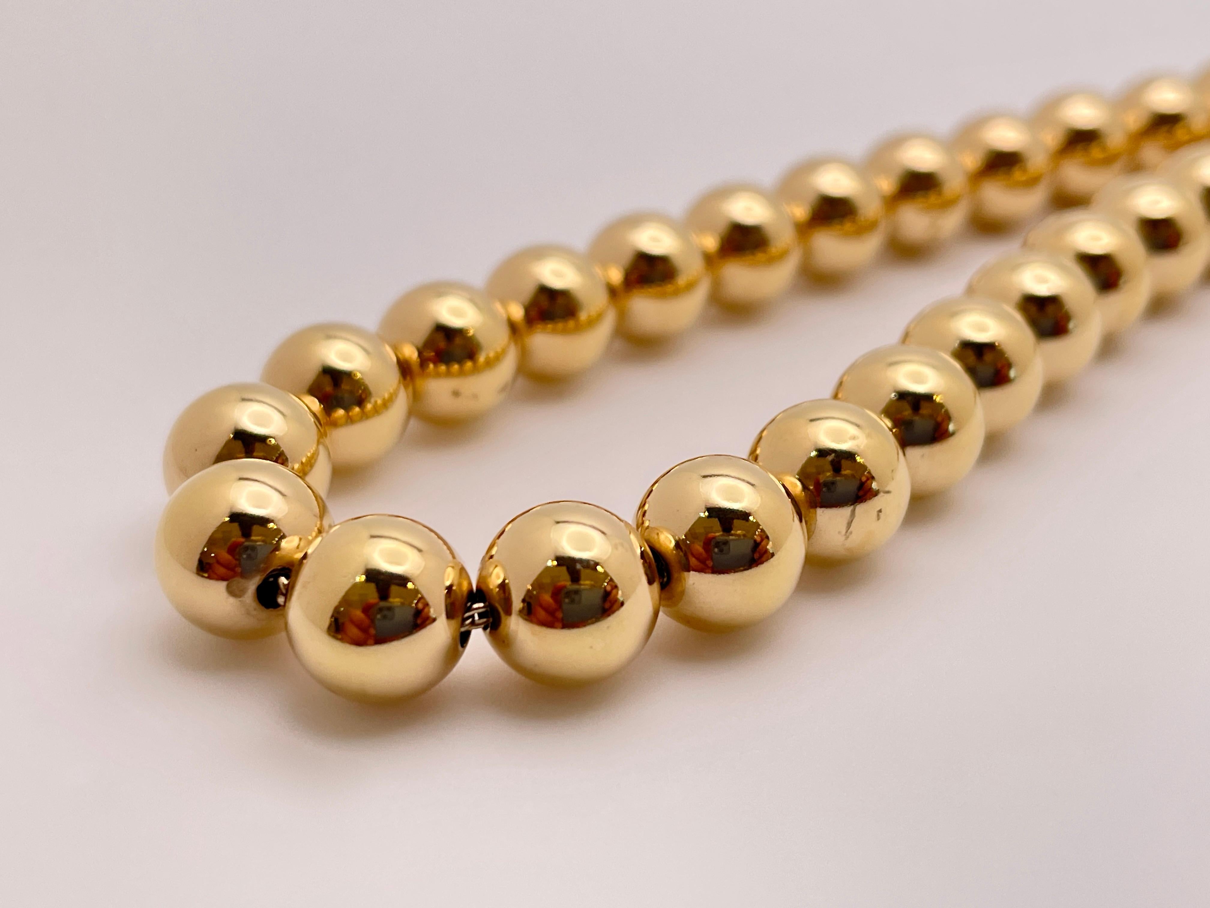 Modern Tiffany & Co. HardWear Ball Necklace 14K Yellow Gold For Sale