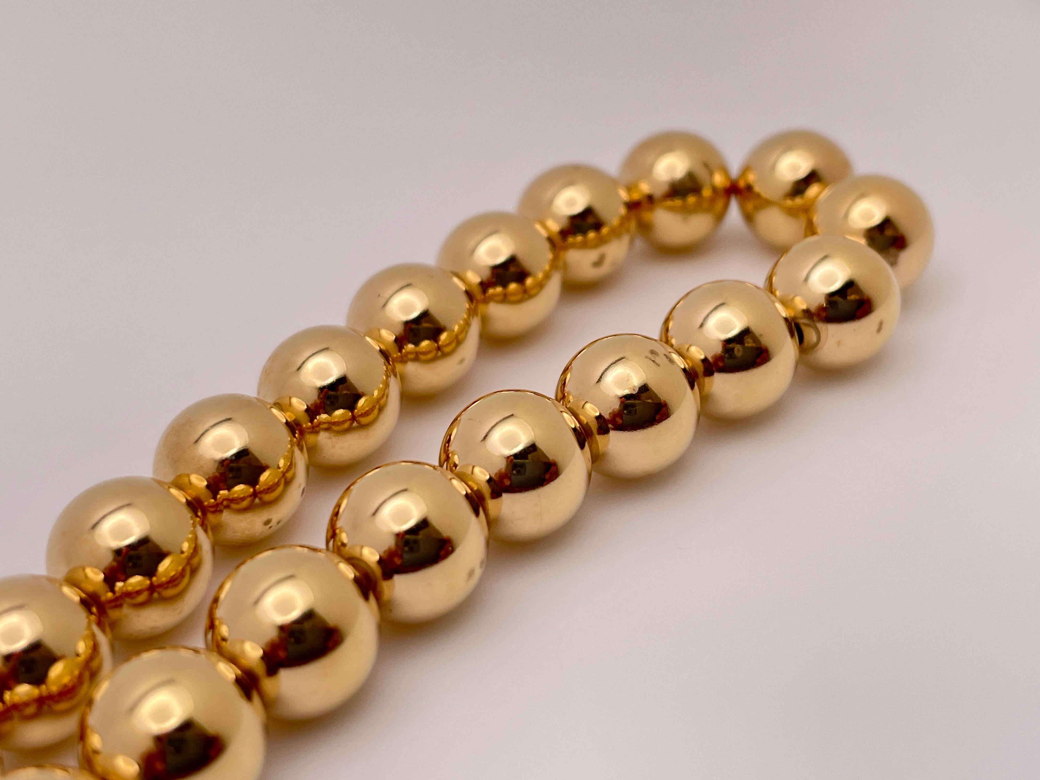 Tiffany & Co. HardWear Ball Necklace 14K Yellow Gold In Excellent Condition For Sale In Westport, CT