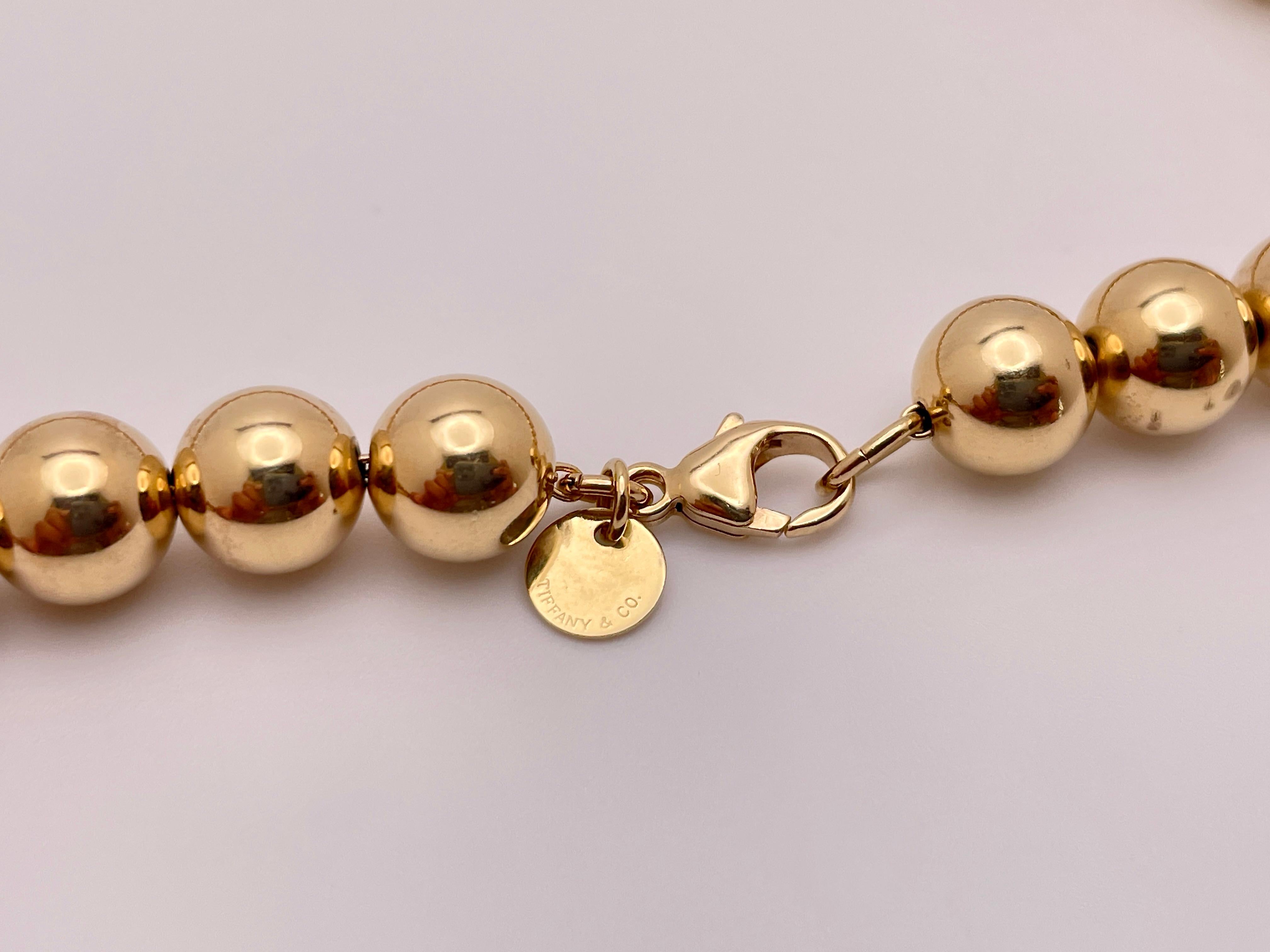Tiffany & Co. HardWear Ball Necklace 14K Yellow Gold For Sale 1