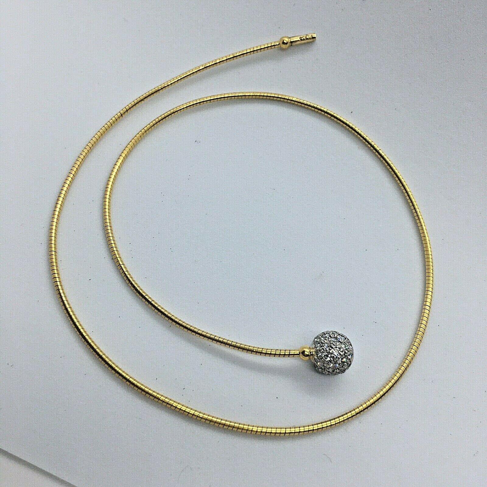 Round Cut Tiffany & Co Hardwear Ball Pendant Necklace Bracelet 18K Platinum Diamond 1 TCW For Sale