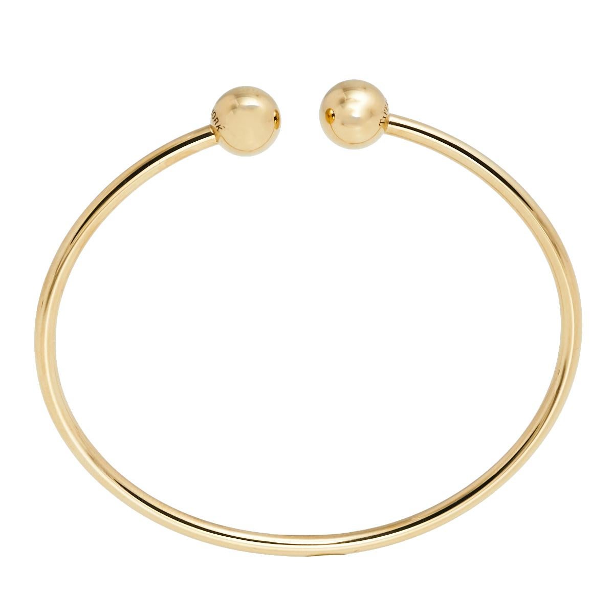 Contemporary Tiffany & Co. HardWear Ball Wire 18K Yellow Gold Open Cuff Bracelet