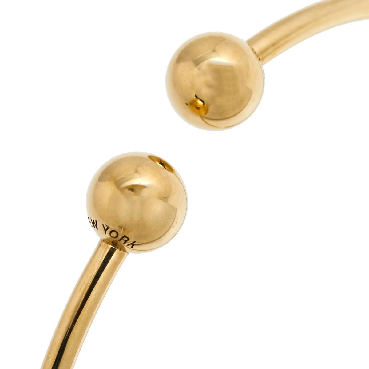 Tiffany & Co. HardWear Ball Wire 18K Yellow Gold Open Cuff Bracelet In Good Condition In Dubai, Al Qouz 2