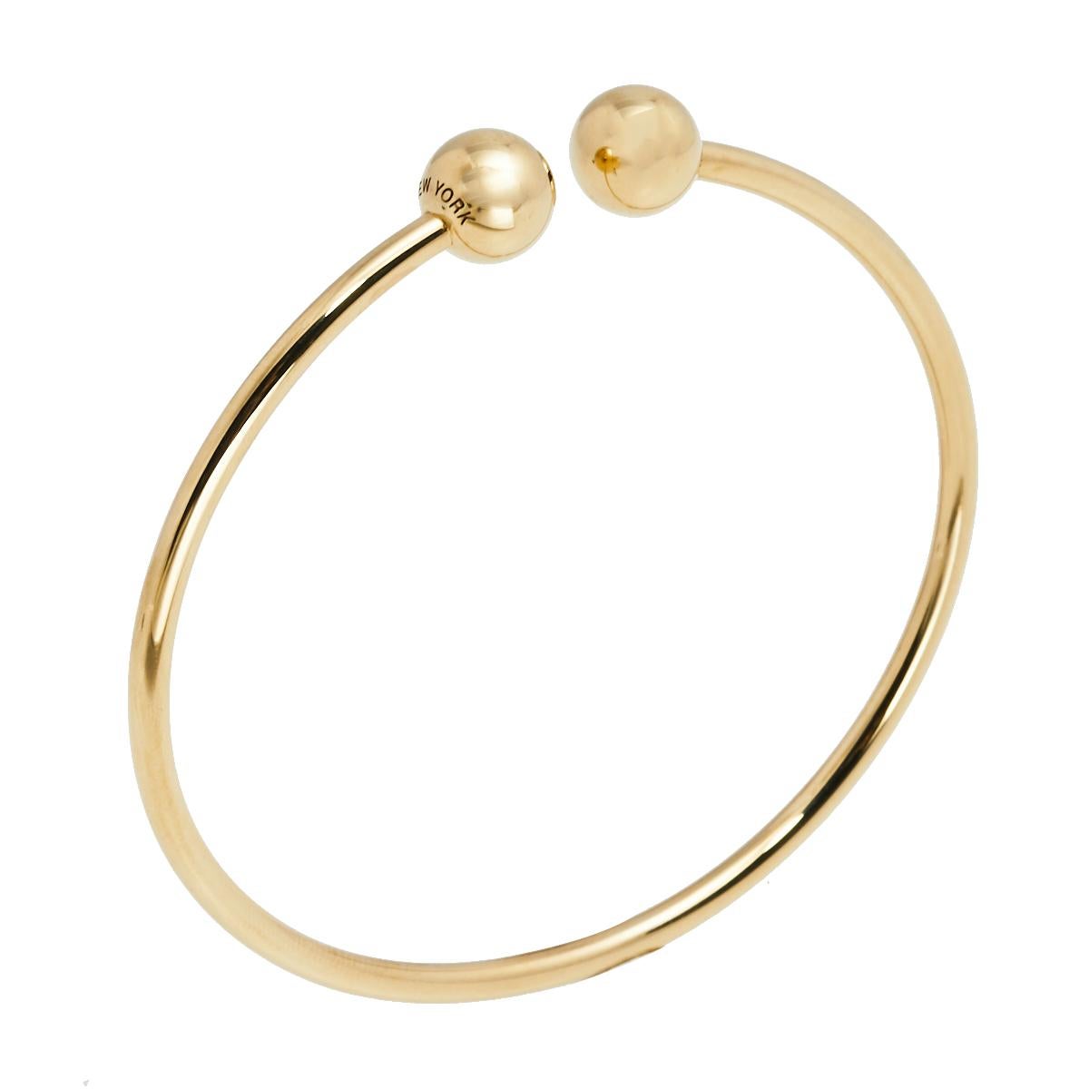 Women's Tiffany & Co. HardWear Ball Wire 18K Yellow Gold Open Cuff Bracelet
