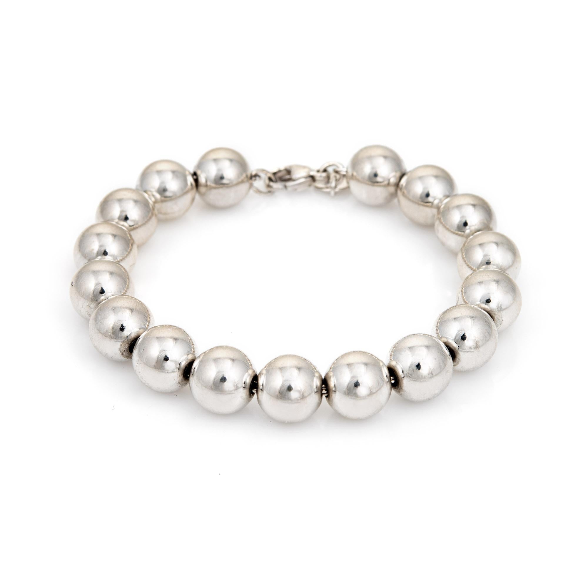 Contemporain Tiffany & Co Hardwear Bracelet Graduated Ball Beads Silver Estate Signed en vente