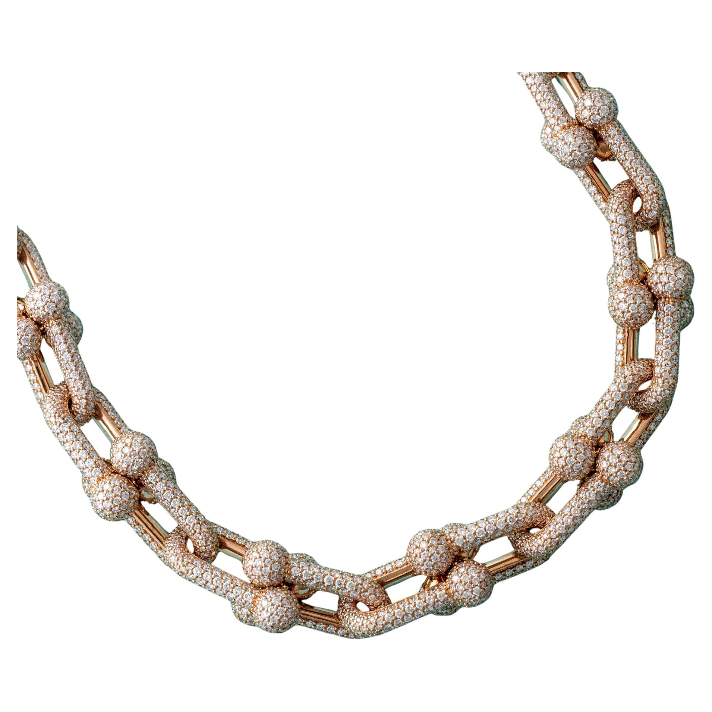 Taglio rotondo Tiffany & Co. Collana di diamanti Hardwear 28.38 cttw. in vendita