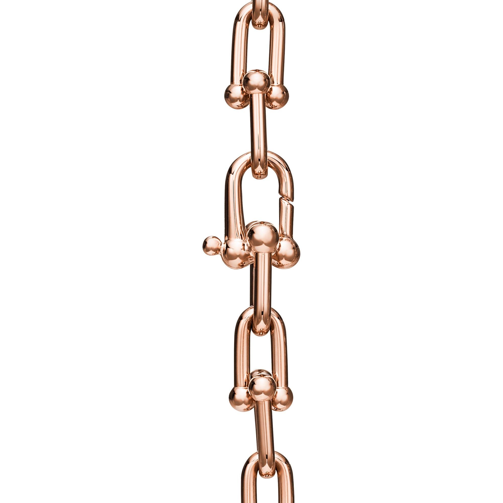 Taille ronde Tiffany & Co. Collier de diamants HardWear en or rose 18 carats - 28,38 carats en vente